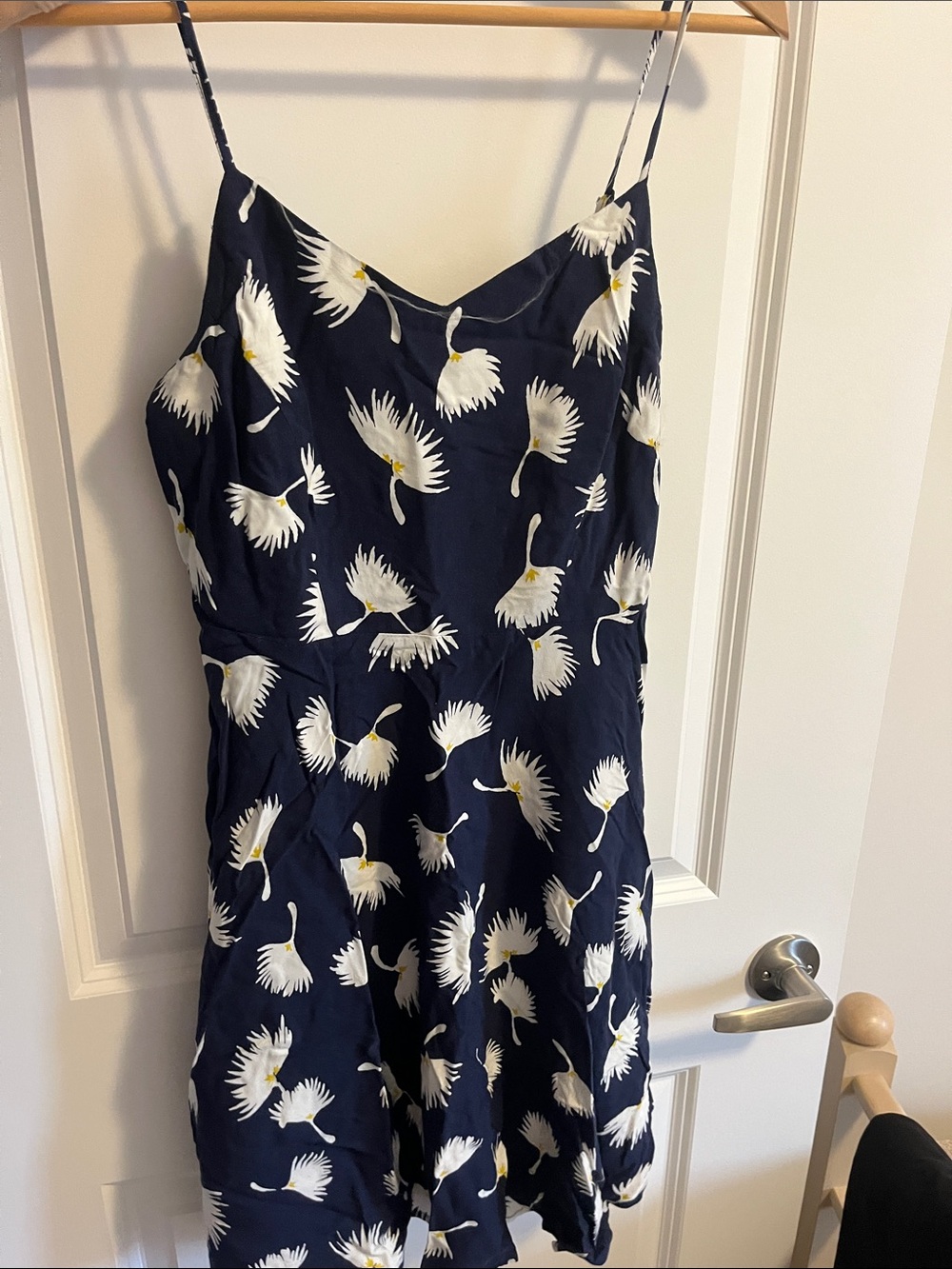 Navy Blue Floral-Print Dress